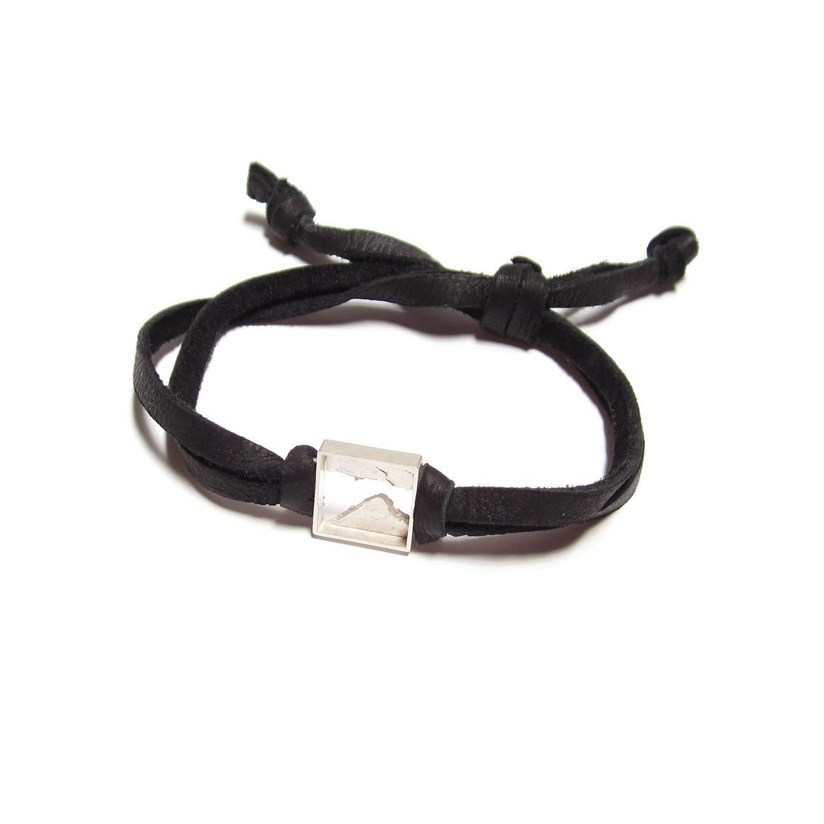 Seth Papac Torn Bracelet in sterling silver and leather