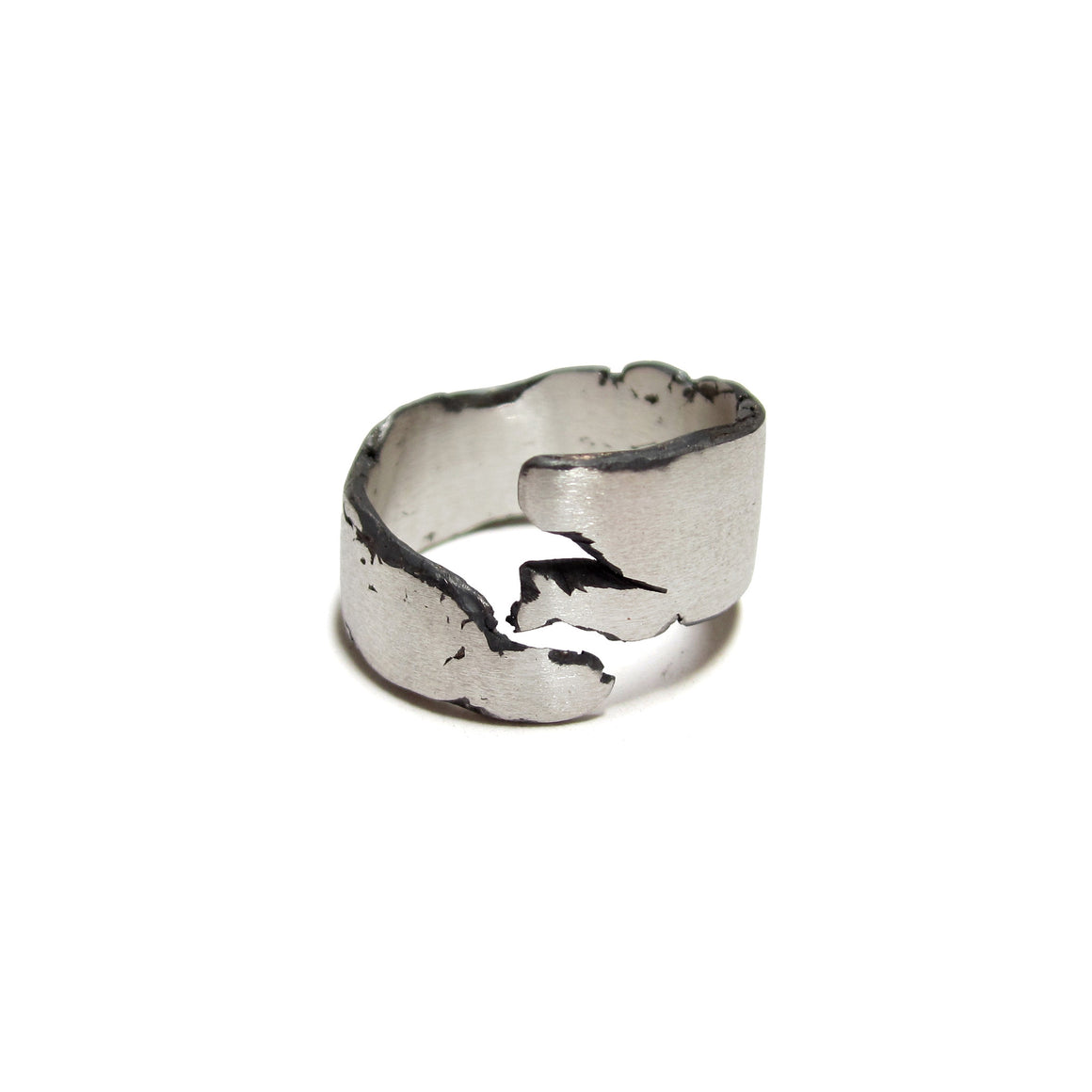 sterling silver cracked ring by Seth Papac