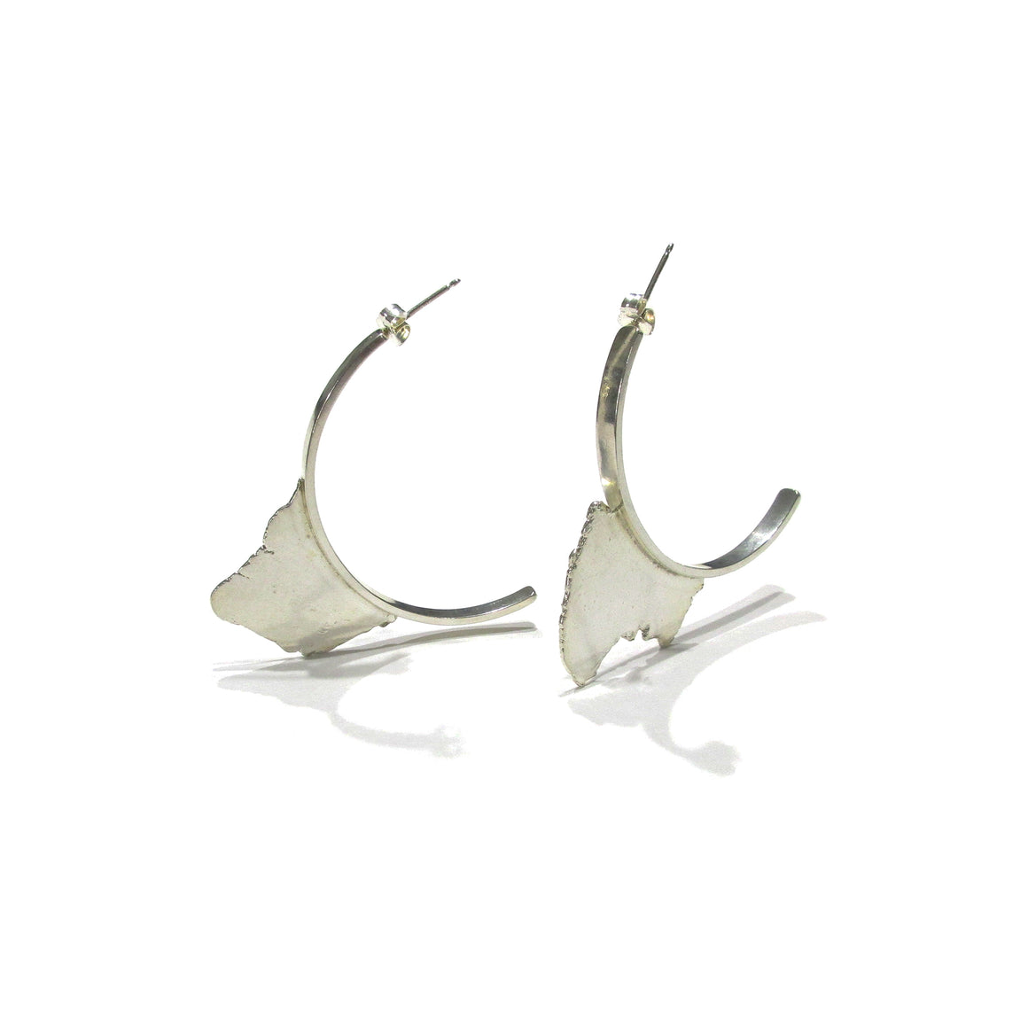 handmade silver earrings by Seth Papac