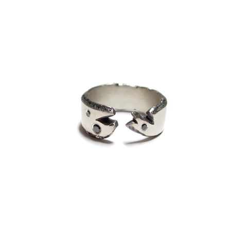 size 7 silver and black diamond unisex ring by Seth Papac
