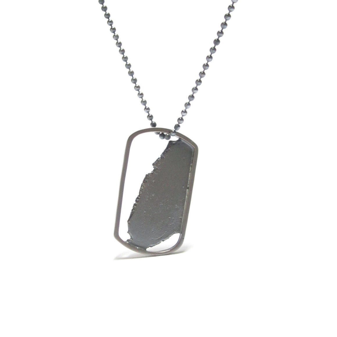Seth Papac Torn In Tags - Small 18K Blackened sterling silver