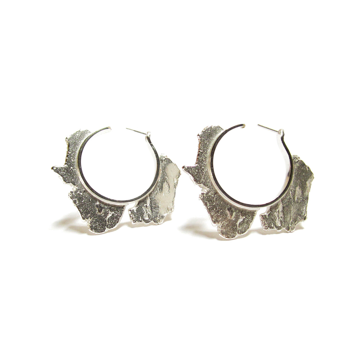 silver hoop earrings by Seth Papac Jewelry