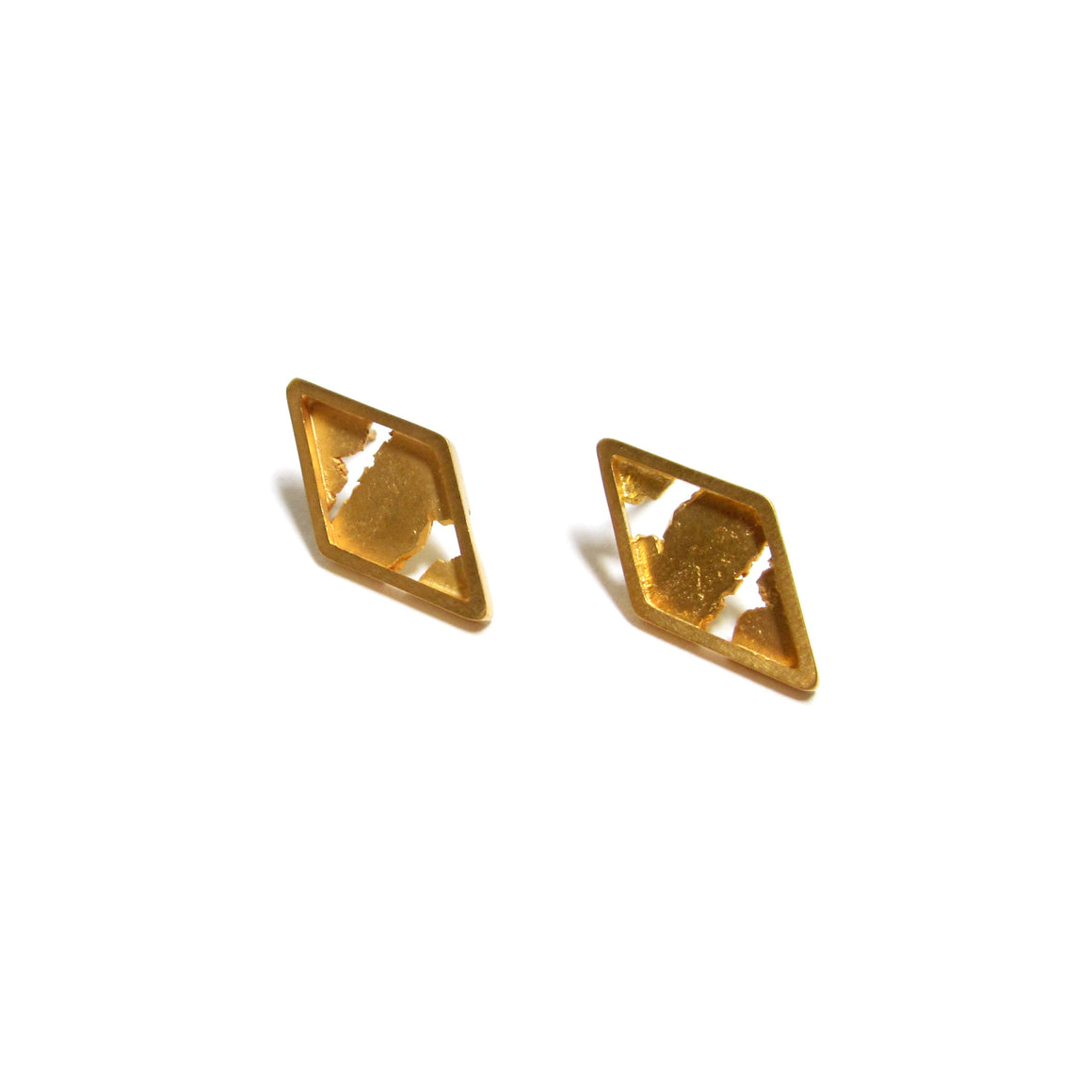one of a kind gold plated sterling silver earrings by Seth Papac