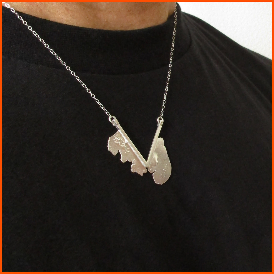 handmade sterling silver unixex necklace by seth papac jewelry
