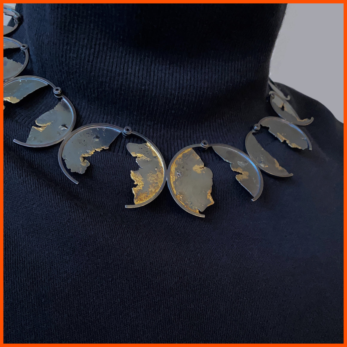 handmade silver gold necklace by Seth Papac