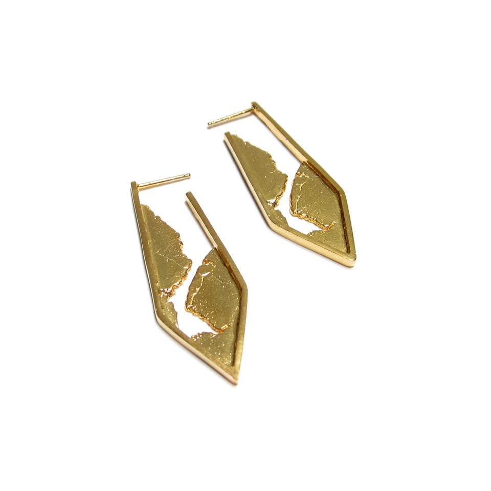 18K gold plated sterling silver earrings by Seth Papac