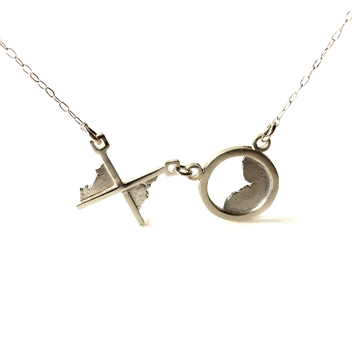 sterling silver xo necklace by Seth Papac